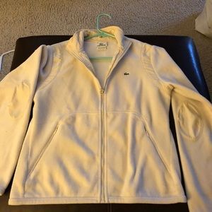 Lacoste off white fleece full zip jacket sweater